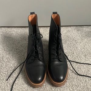 Madewell Leather Combat Boots, size 10